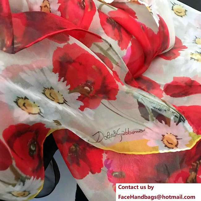 Dolce  &  Gabbana Flower Silk Scarf 2018